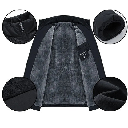 Puffer Jacket Men's Plush Thickened Parkas Stand Collar Jacket Men's Coat Winter Warm Thick Zipper Coat Padded Overcoat for Men